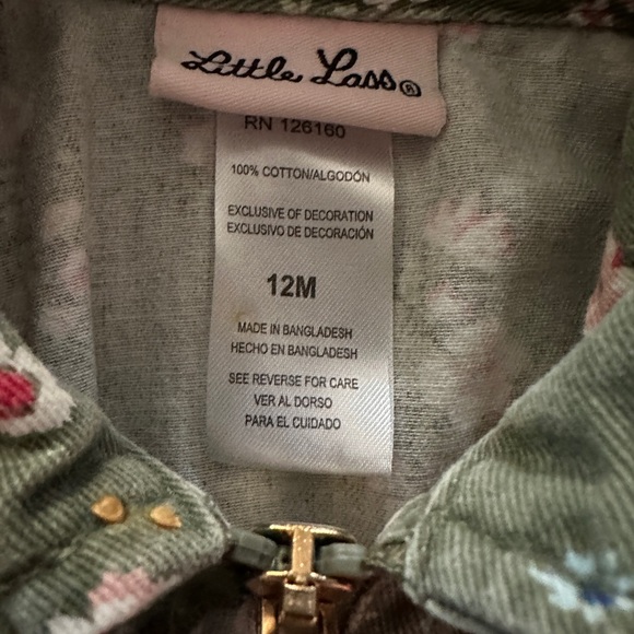 Little Lass Green Floral Jacket and matching pants 12 months - Picture 4 of 5